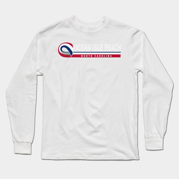 Ocean Isle Beach, NC Summertime Vacationing State Flag Colors Long Sleeve T-Shirt by Contentarama